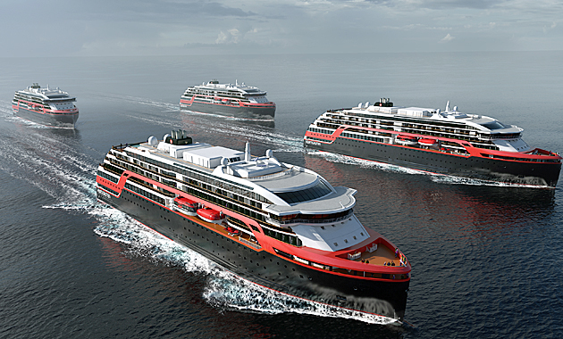 Four explorer vessels in formation