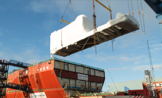 First marine gas turbine alternator installed into new aircraft carrier HMS Prince of Wales