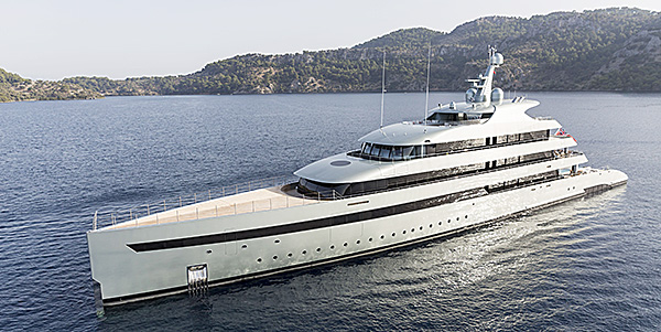 The striking new vessel the 83m Feadship Savannah, which claims to be the first hybrid motoryacht. 