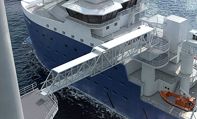 To enable safe working in close proximity to the turbine towers the UT540 is equipped with DP2 dynamic positioning. 