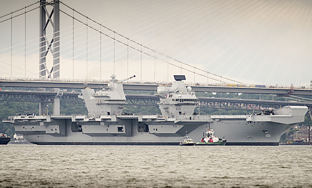 QE Class carrier on sea trials